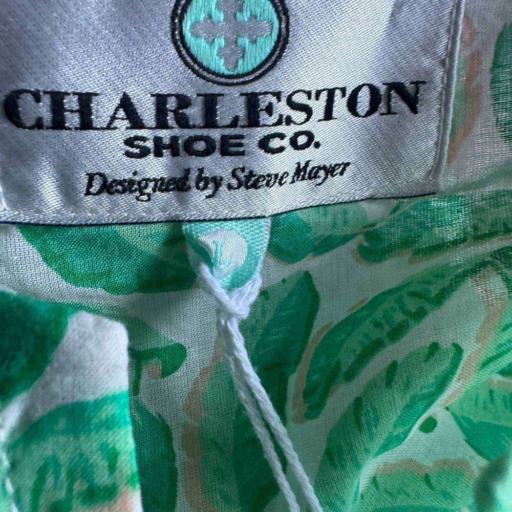 NWT Charleston Shoe Company green leaves cotton tunic shirt - Picture 8 of 9